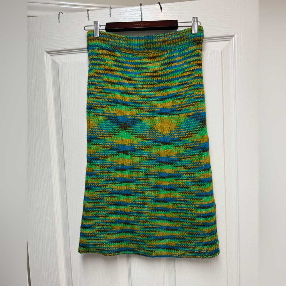 Rachel Comey Green and Blue Knit Pencil Skirt